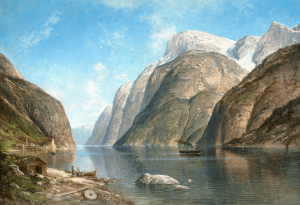 Reproduction oil paintings - Adelsteen Normann - View of a Fjord 1