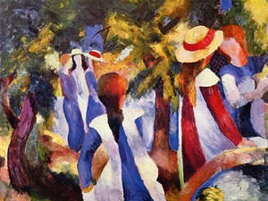 Reproduction oil paintings - August Macke - Girl in the Greenery