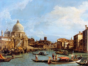 Reproduction oil paintings - Canaletto - The Entrance to the Grand Canal with a View of the Basilica