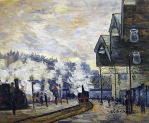 Claude Monet, Gare St. Lazare, The Western Docks, Painting on canvas