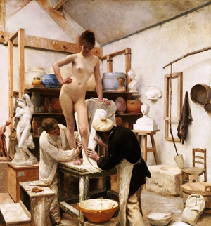 Reproduction oil paintings - Edouard Joseph Dantan - A Casting from Life