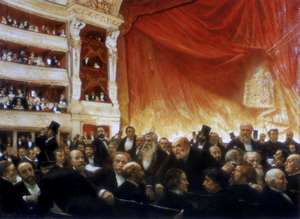 Edouard Joseph Dantan, An Intermission at the Comedie-Francaise Opening Night, Painting on canvas
