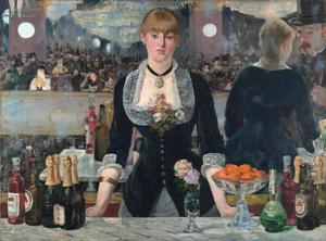 Famous paintings of Cafe Dining: Bar at the Folies-Bergere