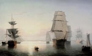 Reproduction oil paintings - Fitz Hugh Lane - Boston Harbor, Sunset