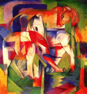 Reproduction oil paintings - Franz Marc - Elephant, Horse and Cow