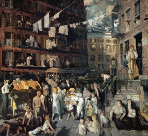 George Bellows, Cliff Dwellers, Painting on canvas