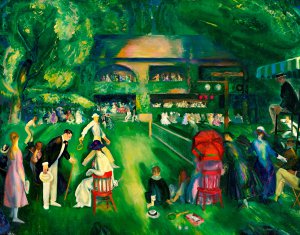 George Bellows, Tennis at Newport, Painting on canvas