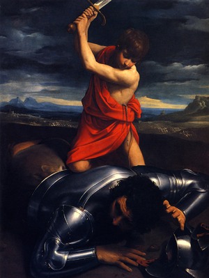 Guido Reni, David and Goliath, Painting on canvas