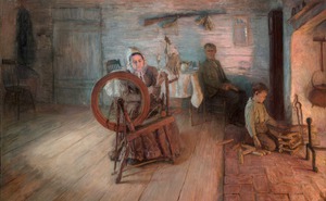 Reproduction oil paintings - Henry Ossawa Tanner - Spinning By Firelight 