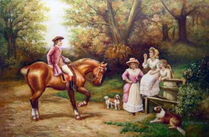 Reproduction oil paintings - Heywood Hardy - A Meeting By The Stile