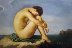 Famous paintings of Nudes: A Young Man Beside The Sea- A Study