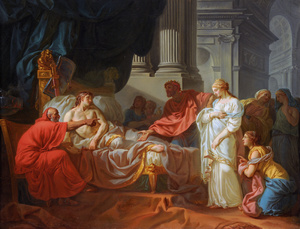 Reproduction oil paintings - Jacques-Louis David - Erasistratus Discovers the Cause of Antiochus's Disease