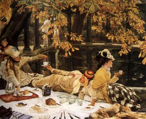 Famous paintings of Cafe Dining: At the Picnic