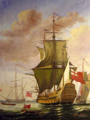 Reproduction oil paintings - Jan Karel Donatus Van Beecq - Galleon In Full Sail