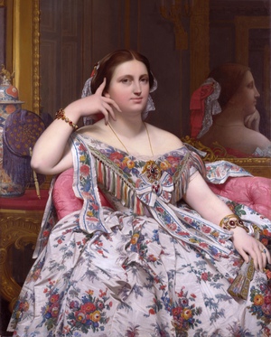 Jean-Auguste Dominique Ingres, Mme. Moitessier, Painting on canvas