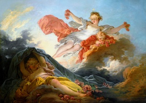 The Goddess Aurora Triumphing Over Night, Jean-Honore Fragonard, Art Paintings