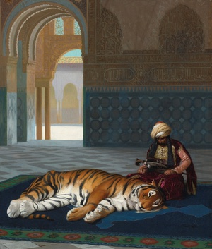 Reproduction oil paintings - Jean-Leon Gerome - The Tiger and the Guardian