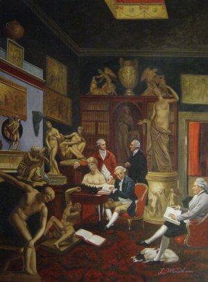 Reproduction oil paintings - Johann Zoffany - Charles Townely In His Sculpture Gallery