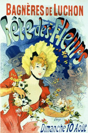 Famous paintings of Vintage Posters: Bagneres de Luchon, Fete des Fleurs, 1890
