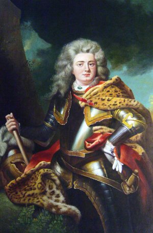 Nicolas De Largilliere, A Portrait Of Francois De Gontaut, Duc De Biron, Painting on canvas
