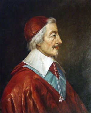 Famous paintings of Men: A Portrait Of Cardinal de Richelieu