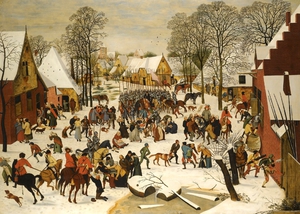 Flemish Village in Winter with the Massacre of the Innocents Art Reproduction