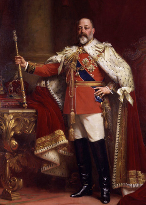 Reproduction oil paintings - Samuel Luke Fildes - Edward VII in Coronation Robes, 1902