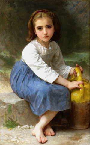 William-Adolphe Bouguereau, Girl with a Jug, Painting on canvas