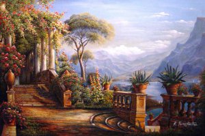 A Breathtaking Spring Day At The Lodge On Lake Cuomo - Our Originals - Most Popular Paintings