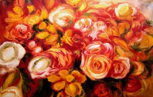 Famous paintings of Florals: A Colorful Display Of Roses