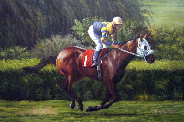 A Graceful And Fast Thoroughbred. The painting by Our Originals