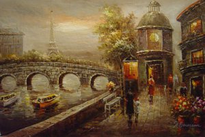 Famous paintings of Street Scenes: A Scenic View Of The Eiffel Tower