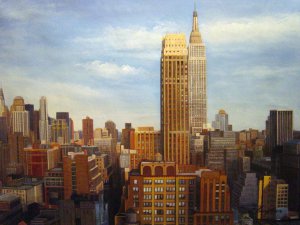 Famous paintings of Street Scenes: A Spectacular Manhattan Skyline