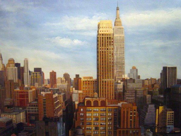A Spectacular Manhattan Skyline. The painting by Our Originals