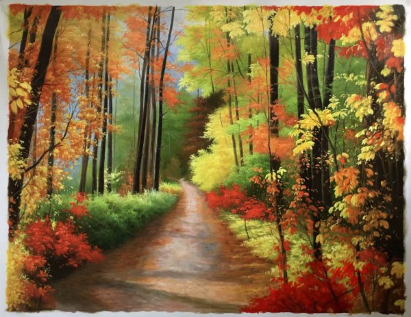 A Stroll Among The Exquisite Fall Foliage Oil Painting Reproduction