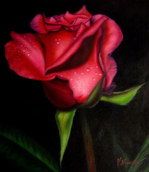 Our Originals, A Stunning Red Rose, Painting on canvas