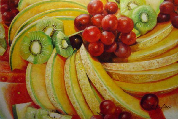 A Succulent Fruit Platter. The painting by Our Originals