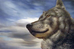 A Wolf On Watch, Our Originals, Art Paintings