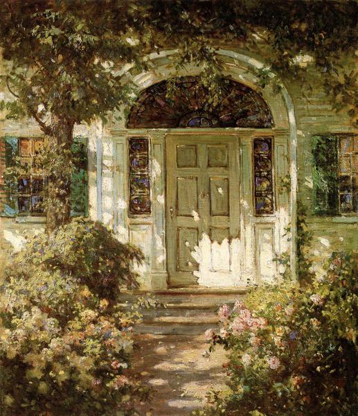 At the Doorway. The painting by Abbott Fuller Graves