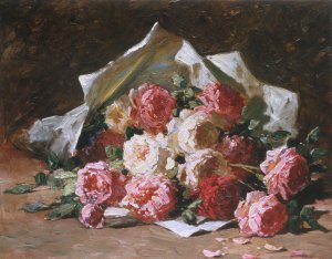 Abbott Fuller Graves, Bouquet of Roses, Painting on canvas