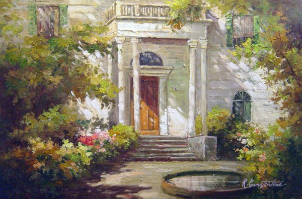 Front Porch In Dappled Sunlight. The painting by Abbott Fuller Graves