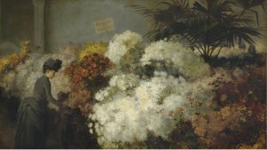 Abbott Fuller Graves, The Chrysanthemum Show, Painting on canvas