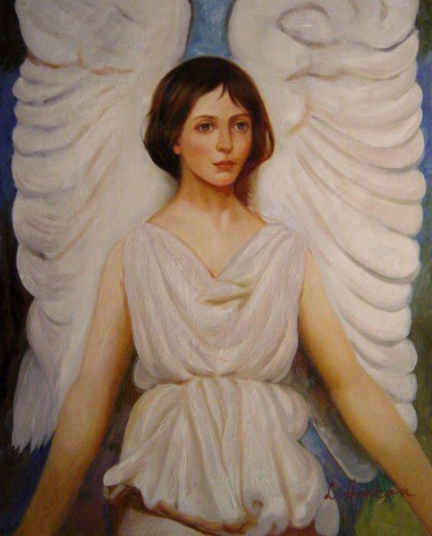 Angel. The painting by Abbott Handerson Thayer