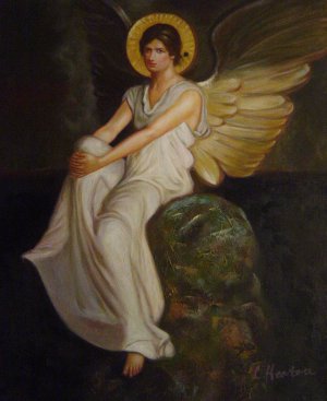 Famous paintings of Angels: Winged Figure Seated Upon A Rock