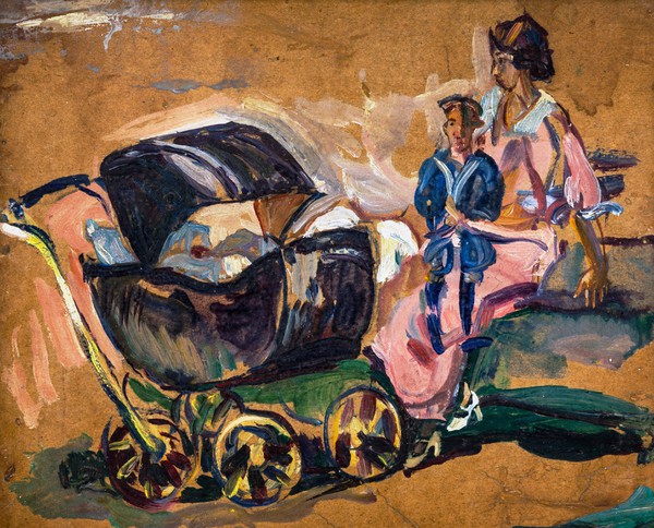 Mother and Son. The painting by Abraham Manievich
