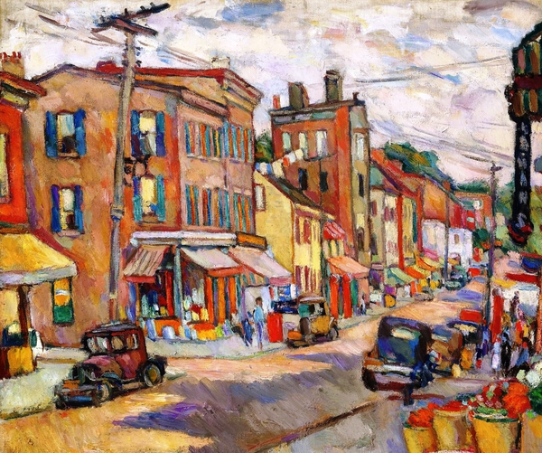 A Newburgh Street. The painting by Abraham Manievich