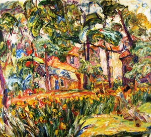 Abraham Manievich, Summer in the Garden, Painting on canvas