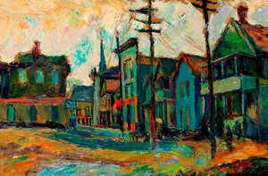 Reproduction oil paintings - Abraham Manievich - View of a Street