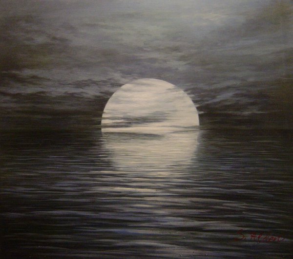 Abstract Moon. The painting by Our Originals