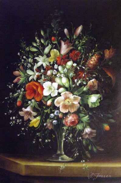 Floral Still Life. The painting by Adelheid Dietrich